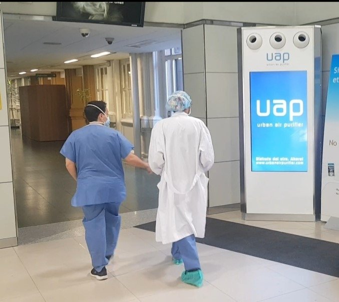 Sistema purificación aire HEPA H14 UAP en hospital - protección pacientes